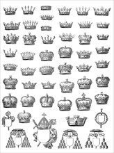 Various crowns of rulers