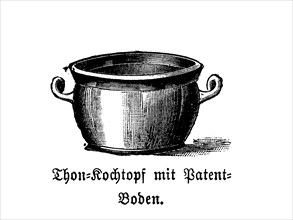 Clay cooking pot with patent bottom