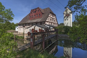 Mill weir at an art mill on the Schwabach