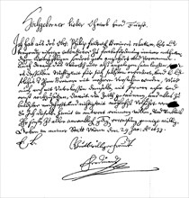 Letter from Emperor Ferdinand II to Wallenstein