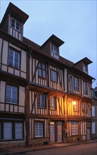 Half-timbered house in the early morning