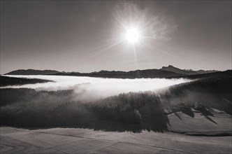 Schafberg ragen aus dem Nebelmeer