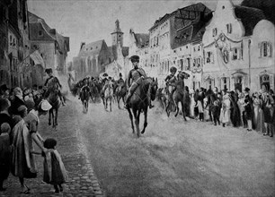Napoleon passes through a town