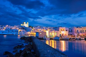 Picturesque view of Naousa town in famous tourist attraction Paros island