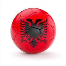 Albania soccer football ball with Albanian flag isolated on white background