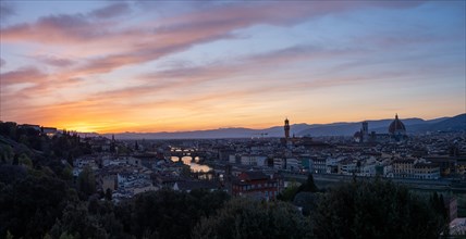 Sunset view of Florence from Piazzale Michelangelo