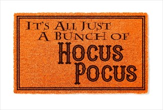 It's all A bunch of hocus pocus halloween orange welcome mat isolated on white background