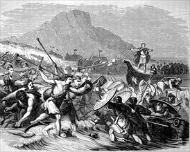 Gaius Iulius Caesar and his soldiers reached Britain