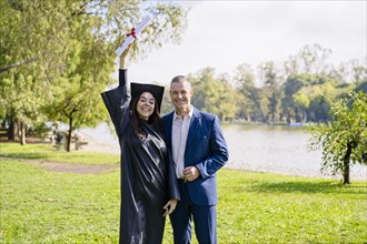 Young girl recently graduated