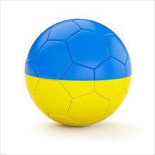 Ukraine soccer football ball with Ukrainian flag isolated on white background