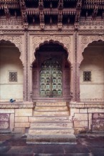 Arched gateway in Mehrangarh fort example of Rajput architecture. Jodhpur