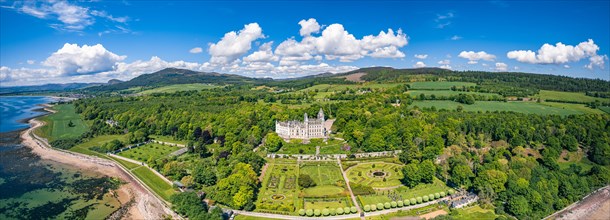 Dunrobin Castle and Gardens from a drone