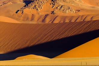 Orange dunes and rocks landscape. Sossusvlei