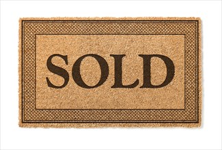 Sold welcome mat isolated on A white background