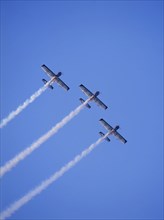 3 aircraft in the sky Formation flying