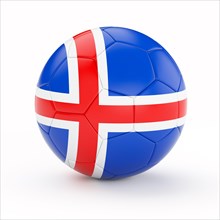 Iceland soccer football ball with Iceland flag isolated on white background