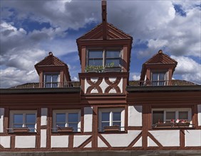 Historic half-timbered house detail