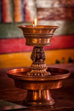 Religious lamp in Likir gompa Tibetan Buddhist monastery