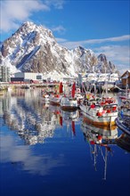 Traditional fishing boats in Svolvaer harbour