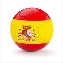 Spain soccer football ball with Spanish flag isolated on white background