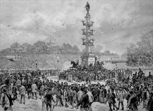 The procession of workers into the Prater on 1 May 1882