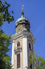 Church tower with clocks
