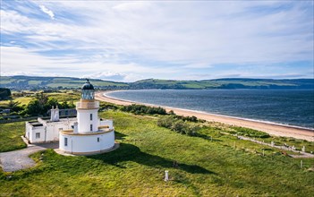 Chanonry Lighthouse on the Black Isle from a drone