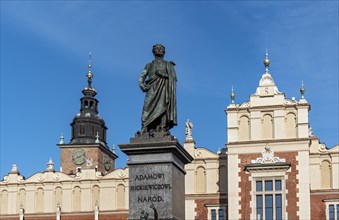 Adam Mickiewicz Monument in front of Sukiennice Cloth Hall