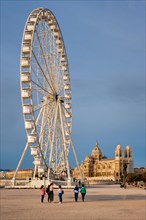 Grande Roue de Marseille is a 55-meter tall Ferris wheel and Marseille Cathedral
