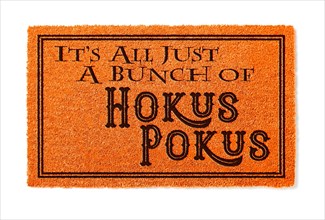 It's all A bunch of hokus pokus halloween orange welcome mat isolated on white background