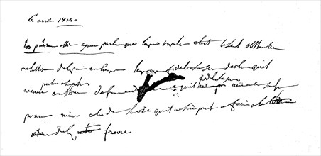 Facsimile of Napoleon's abdication document on 6 silver hake