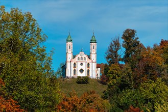 View of Kalvarienbergkirche chuch in Bad Toelz town in Bavaria