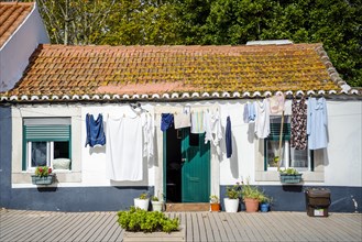 Traditional Portuguese house with laundry in Azeitao