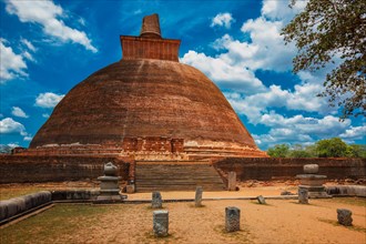 Famous piligrimage site Jetavaranama dagoba Buddhist stupa in ancient city Anuradhapura