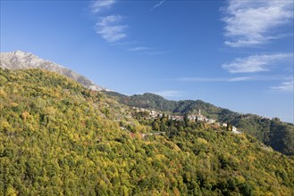 Autumn in the Ligurian Alps with a view of Andagna