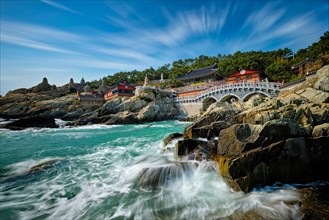 Haedong Yonggungsa Temple on sea shore. Busan