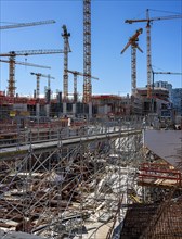 Major construction site at Ueberseequartier and Hafencity