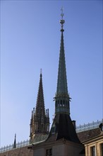 Towers of the Palais des Ducs de Lorraine and the neo-Gothic Basilica of Saint-Epvre