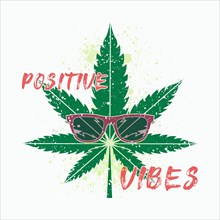 Positive vibes text art illustration