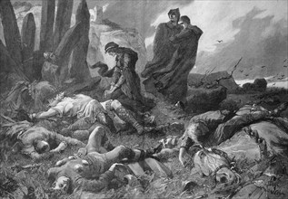 Edith Schwanenhals erkennt die Leiche von Koenig Harald nach der Schlacht bei Hastings
