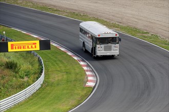 Tourist bus makes round trip on Formula 1 race track of Zandvoort