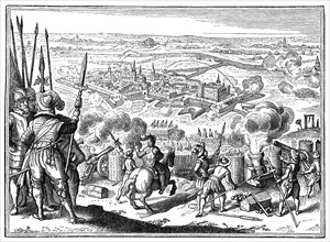 Die Belagerung von Juelich durch Truppen Frankreichs und der Vereinigten Provinzen unter dem Kommando von Claude de La Chatre und Moritz von Oranien fand vom 29. Juli bis 2. September 1610 waehrend de...