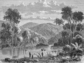 Landschaft im oberen Mitta-Mitta in der britischen Kolonie Victoria
