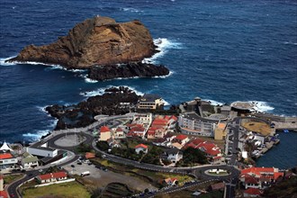 View of the town of Porto Moniz on the northwest coast of the island