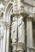 Sculptures on the north portal of Notre Dame Cathedral of Chartres