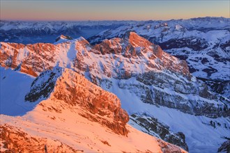 Alpenglow am Saentis bei Sonnenuntergang
