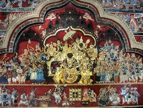 18th century Ramayana murals in Bodinayakanur Zamin palace walls