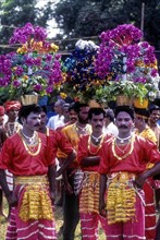 Karagam Dancers in Athachamayam celebration in Thripunithura during Onam near Ernakulam