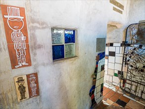 Entrance area of the public toilet by artist and architect Friedensreich Hundertwasser