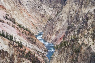 View of the river flowing through the canyon